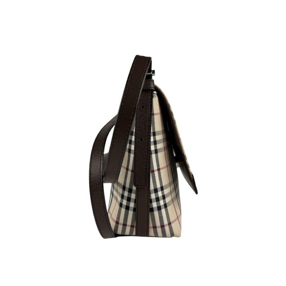 Burberry Nova Check Canvas Leather Crossbody Shoulder Bag Beige Tan Multicolor - Picture 2 of 4